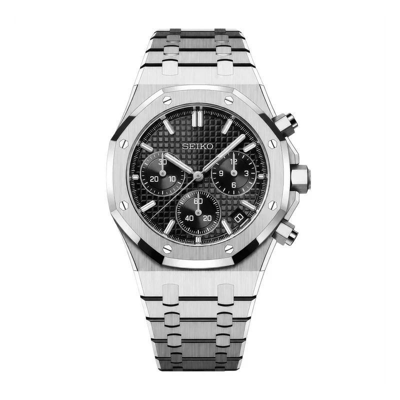 SEIKO MOD Royal Oak | Noir Chronographe