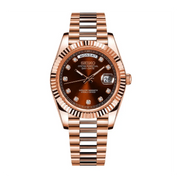 SEIKO MOD Day-Date | Or rose & Chocolat Diamant