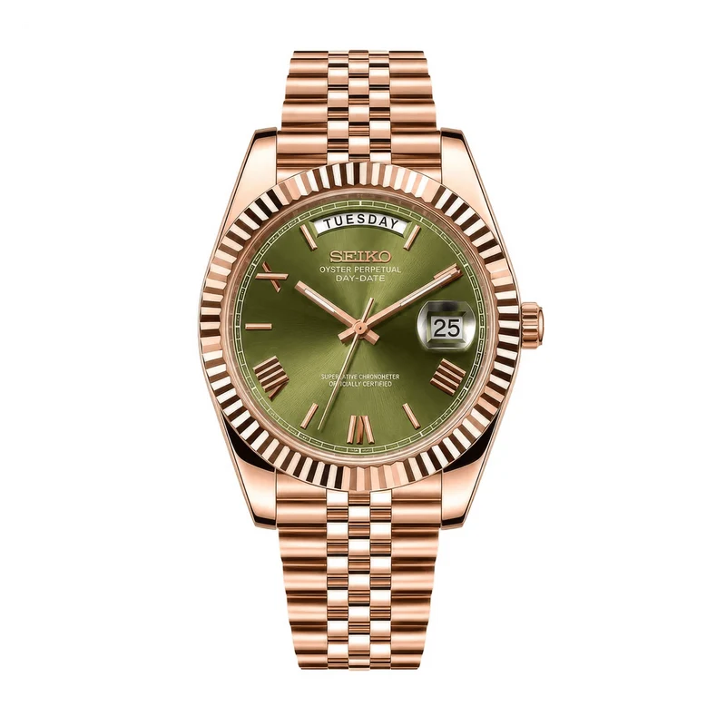SEIKO MOD Day-Date | Or Rose Olive