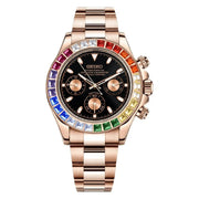 SEIKO MOD Daytona | Rainbow Or rose & Noir