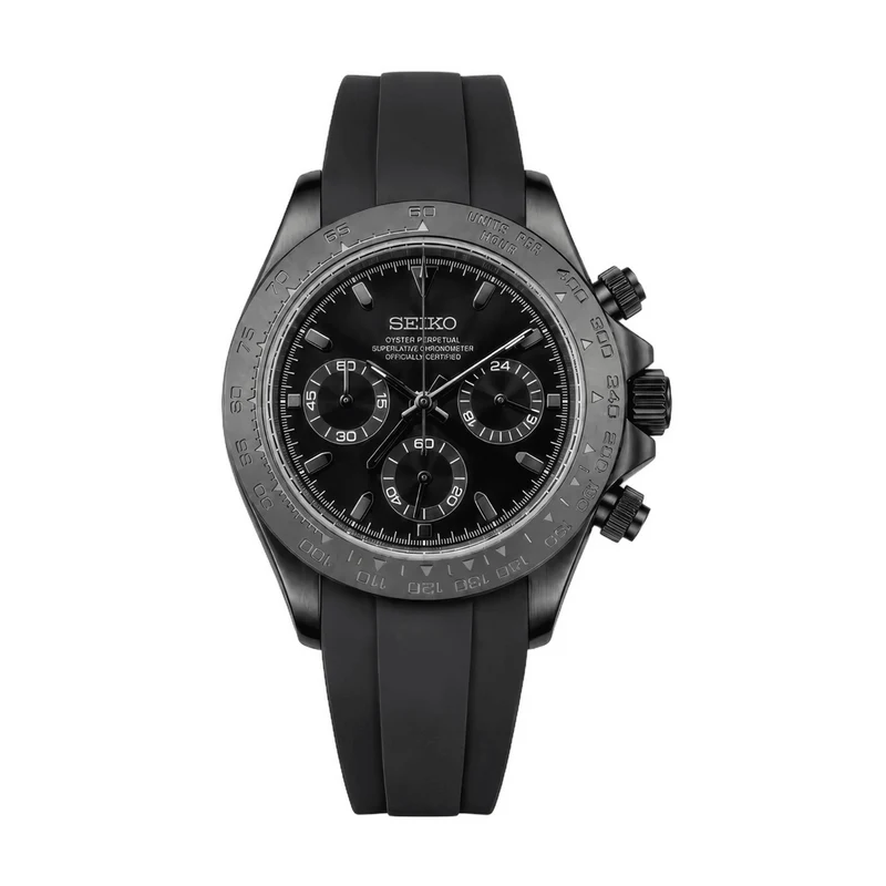 SEIKO MOD Daytona | Triple Noir Oysterflex